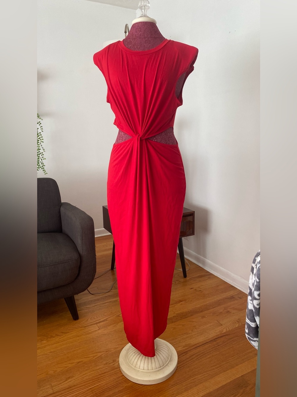 NWT CUPSHE Red Twist-Detail Maxi Dress